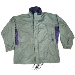 Vintage 90's Men's Columbia Long's Peak green and blue jacket XL